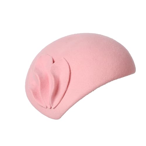 Image of Flower Womens Dress Fascinator Wool Felt Fedora French Pillbox Hat Party Wedding Teardrop Beret