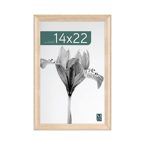 MCS Studio Gallery Classic 14x22 Poster Frame Natural Woodgrain, Vertical & Horizontal Wall Hanging Large Picture Frame for Photos, Posters & Art Prints (1-Pack)