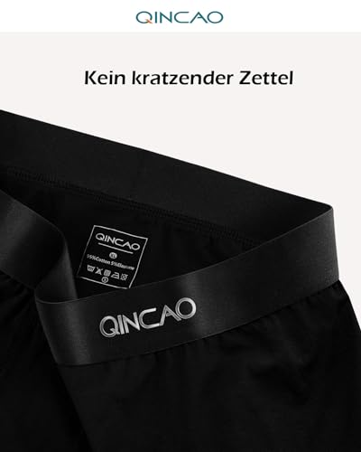 QINCAO Boxershorts Herren 6er Pack Ohne Kratzenden Zettel Männer Unterhosen Unterwäsche Boxer Baumwolle(Gr. S - 4XL)