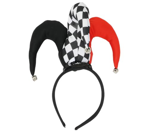 Guirca 13039 - Mini chapéu de bobo de Joker, cor vermelho/preto/branco, adulto