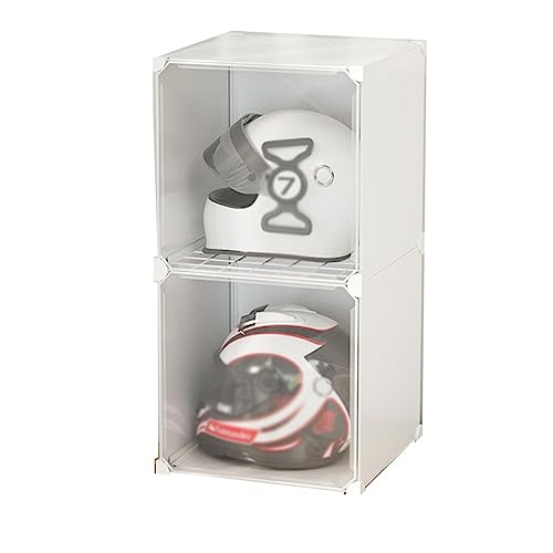 Acrylic Motorcycle Helmet Display Case - Protective Storage Cabinet for Collectible Helmets, Showroom Quality, Dust-Proof, Ideal for Enthusiasts and Collectors