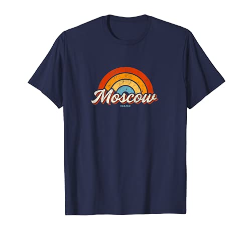 Moscow Idaho ID Vintage Rainbow Retro 70s T-Shirt