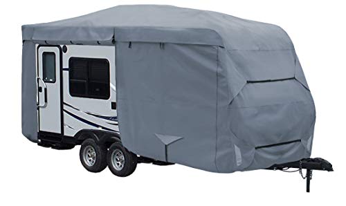 Gearflag Travel Trailer Camper Cover 4-Ply Top Fits 17' - 19' Reinforced Windproof Side-Straps Anti-Uv Water-Resistance Heavy Duty Breathable (Fits 17' - 19') #TOP5