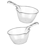 DIYEAH Cucharón de Agua de Cocina de Plástico Gris Grande 2 Piezas Mango Largo Reutilizable para Cocina Baño y Hogar Multiusos