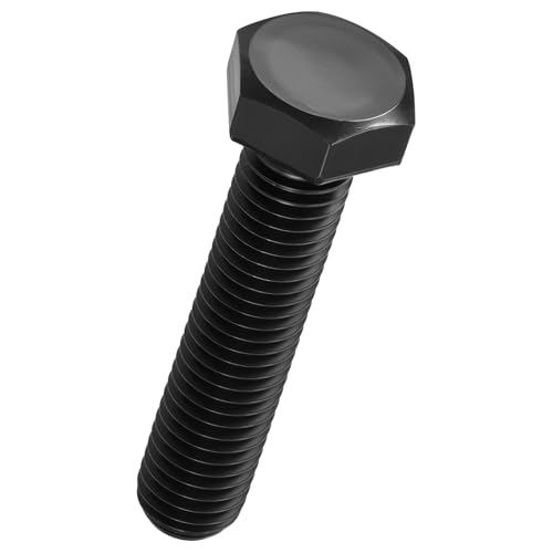 Kozelo 6 Pcs Hex Head Screws Bolts - [M12-1.75x55] Carbon Steel Grade 10.9 Fully Threaded Hex Tap Metric Hexagon Head Machine Bolts Right Hand External Hex Drive, Black