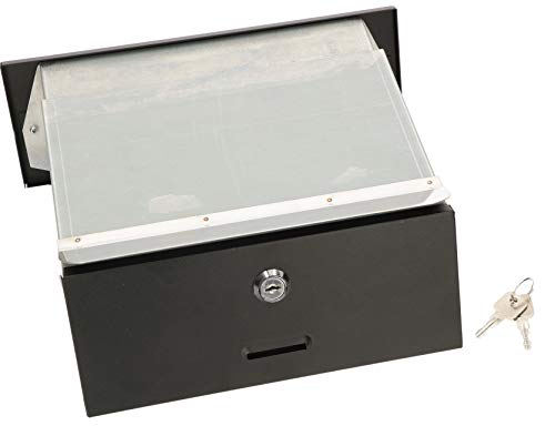 Cassetta Postale Architectural Mailboxes Chadwick 8950B-10, Acciaio Zincato Nero, Con Bandiera Nichel, Maniglia Alluminio, Dimensioni 53x16x22 Cm