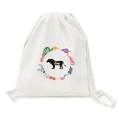 Sac en tissu pliable lion noir et blanc, une idée cadeau utile