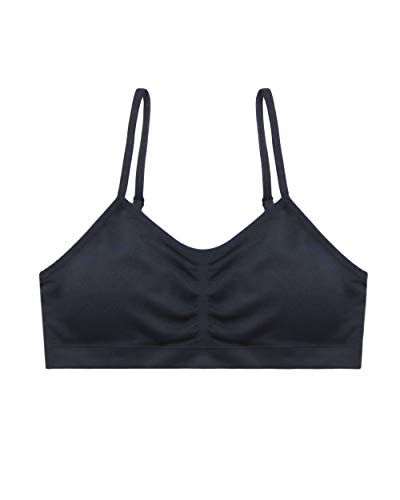 Maidenform Girl Seamless Ruched Crop Bralette, Black, X-Large