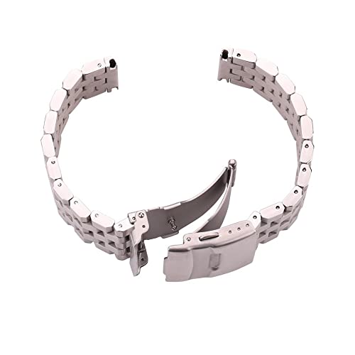 Bracelet de montre en acier inoxydable massif brossé haut de gamme pour hommes