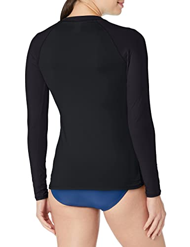 Body Glove Women's Standard Sleek Solid Long Sleeve Rashguard With Upf 50+, Smoothies Black, Large #TOP1
