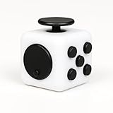 Premium Fidget Cube. Stress Relief Toy for Adults and Kids - Perfect for The Office and Home. Fidget Cube Toy. (White)