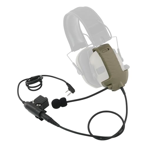 TSVISIONCORE Microphone & PTT for Walkers Razor Noise Cancelling Headphones AirsoftTan