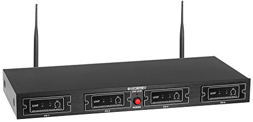 McGrey UHF-2V4H Quad Funkmikrofon Set für Berufsandrang und Professionals im Veranstaltungstechnik-Bereich mit 50-Meter-
