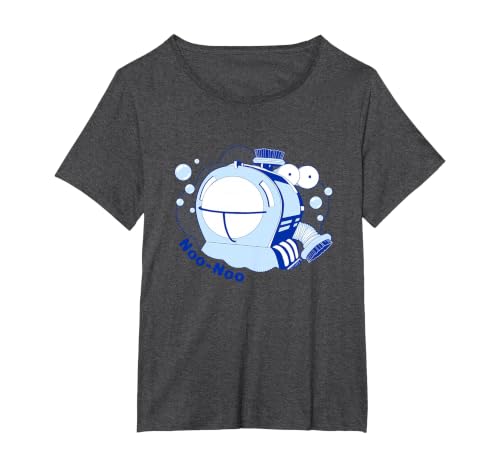 Teletubbies NOO-NOO Naughty Vacuum Vintage T-Shirt, Women's Plus, Dark Heather Grey, 4X