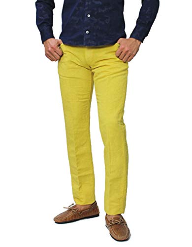 Incotex Slacks インコテックス スラックス SKY MODEL SLIM FIT リネン コットン ガーメントダイ パンツ 28 イエロー