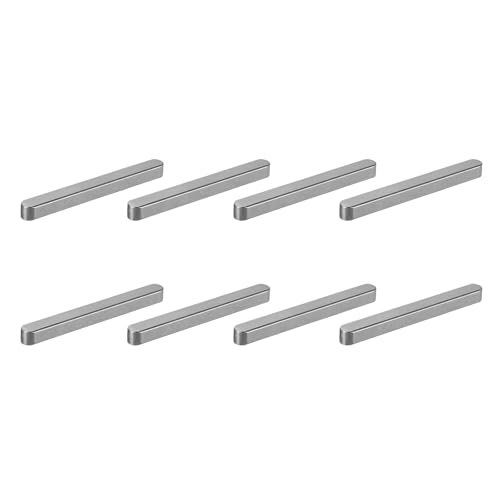 MECCANIXITY 8 Pcs Round Ended Feather Key, 80x8x7mm Carbon Steel Drive Shaft Parallel Keys Keyway Stock Assortment for Mechanical Fasteners Industry