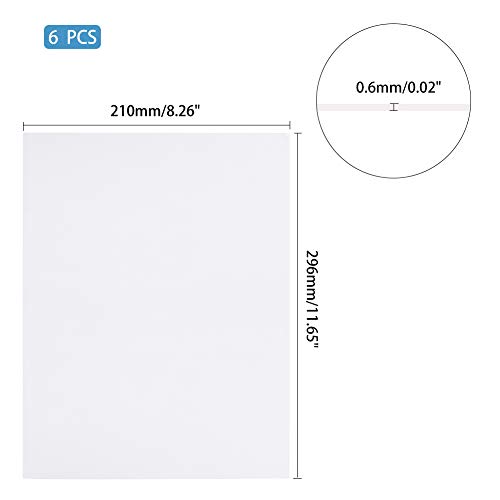 Image of OLYCRAFT 6 Sheets 8.2x11.6 Inch Acrylic Sheets 0.6mm Picture Frame Replacement Transparent Acrylic Photo Frame Sheet Glass Clear Protective Sheets for Photo Frame Projects Display