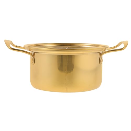HOLIDYOYO Olla Caliente Pequeña De Acero Inoxidable Dorado. Asiático Estufa Hervir a Lento Ollas De Cocina Shabu Olla a Lento Olla De Cocina Cocinando Cesta Acero Inoxidable 201