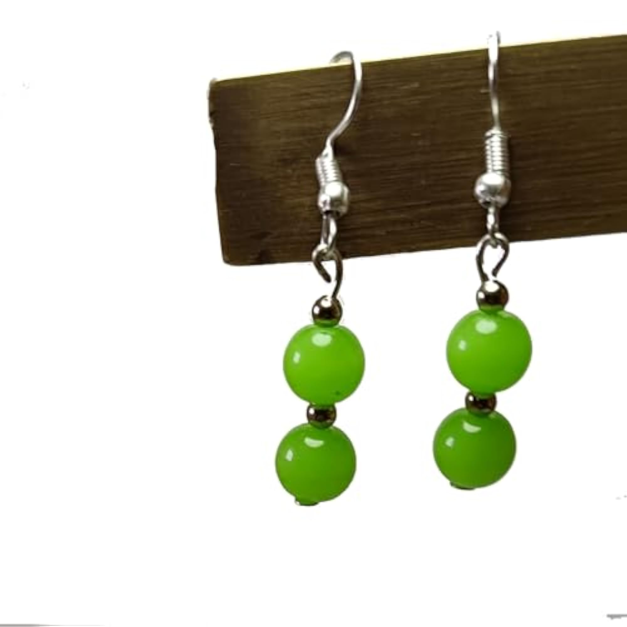 Serpentine Crystal Round Bead Earrings Set, Healing Gemstone