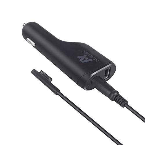 Surface Pro Auto Ladegerät Netzteil 36W 12V 2.58A für Microsoft Surface Pro 3 Pro 4 Book Surface Laptop & Surface Pro (2017) mit 2.0 USB-Port 4,8 Ft Netzkabel inkl. eine Tragetasche by AJ advancegin Cover
