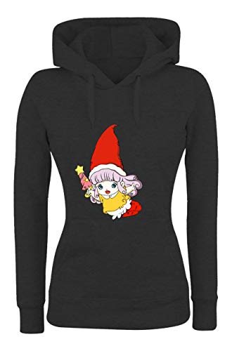  Felpa Donna con Cappuccio Basic Top qualità Top vestibilità - Mem. - Divertente Humor Made in Italy (Nero, S)