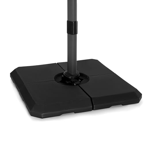 MFSTUDIO 317 lbs Cantilever Offset Patio Umbrella Base Weight, Heavy Duty Square Outdoor Umbrella Stand, 4 Piece Set for Poolside Backyard, Black