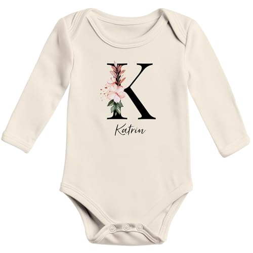 SpecialMe® Baby Body Langarm Mädchen personalisiert Name Initiale...