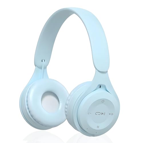 Upgraded Hybrid Noise Cancelling Headphones with Transparent Modes Wireless Bluetooth with Mic Deep Bass Soft-Earpads Hi-Fi Audio Comfortable Fit Long Playtime for Home Office Travel Over Ear Blue
