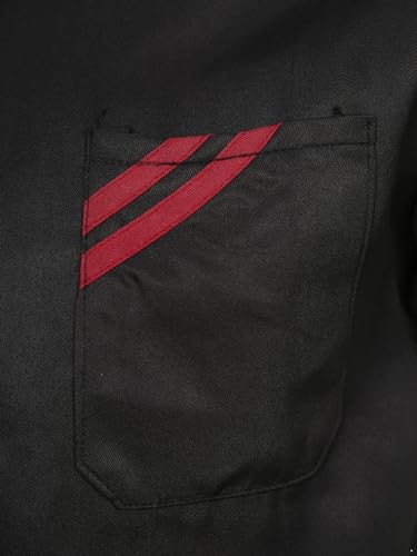 iiniim Unisex Chef Coat Short Sleeve Chef Jacket Uniform Food Service Catering Shirt Cloth Kitchen Cooking Uniform Black Large