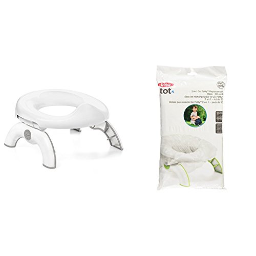 OXO Tot 2-in-1 Go Potty for Travel in Gray and Go Potty Refill Bags, 30 Count