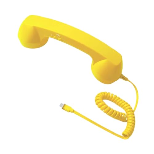 Image of Retro Phone Handset Phone Receiver for Mobile Meetings All Smartphones Black | Corded Telephones | Zoomela (Yellow)