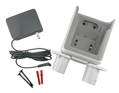 Image of Replacement Wall Mount Accessory Holder Charging Docking Station + AC Power Adapter Charger Combo for Samsung Jet 60 Jet 70 Jet 75 Jet 75+ Series Fit Flex Pet Cordless Stick Vacuum Cleaner (White)