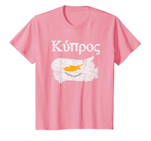 Cyprus Cyprian Flag Vintage Graphic Cyprus Lovers Tourists T-Shirt, Youth, Pink, X-Small