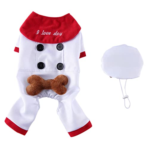 FUTUREORYY 1 Juego Ropa para Mascotas Abrigo Disfraces de Perros pequeños dúo Divertido Ropa de Perro de Halloween Cª Arriba Perro Cosplay Ropa Trajes de Vacaciones de Perros poliéster Blanco