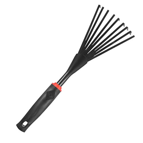 BEBEMOKO Râteau de Jardin en Acier Inoxydable 26 Dents Manche en Bois, Outil de Râteau à Feuilles pour Jardin, Nettoyage Pelouse et Débris Extérieur, Usage Jardinage et Entretien Pelouse