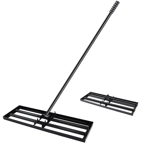 MaxEarn Rasen Nivellierrechen, 75x25 cm Garten Rasenrakel, Metall...