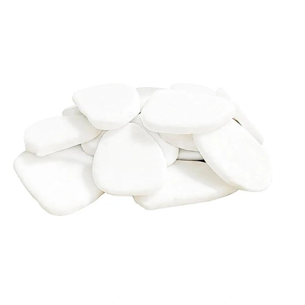 20 pietre piatte da dipingere, 5-8 cm, da dipingere, bianche, ciottoli da spiaggia, ghiaia decorativa, per fai da te, giardinaggio, composizioni di vasi, terriccio