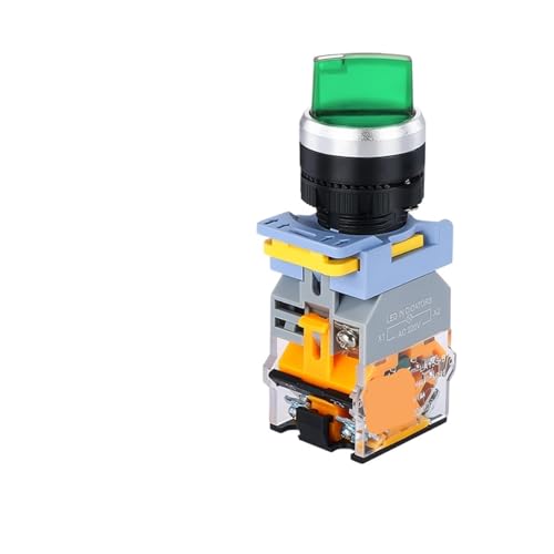 Bouton LA38 vert 22MM pour panneau de contrôle industriel et automatisme 380V 1NO1NC