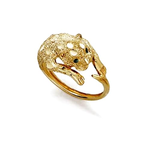 JewelryWeb 14k Yellow Gold Panther Ring Size 7.0 Band Style-Ring for Women