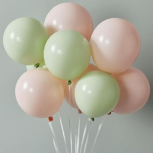 Image of Regular Balloon Combo For Decoration with Glue Dots & Balloon Arch Strip - Party Decor Set For Easy Party Setup (GREEN PINK, 50)