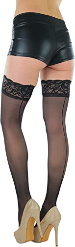Image of ToBeInStyle Women's Sheer Banded Thigh High Socking w /Opaque Band
