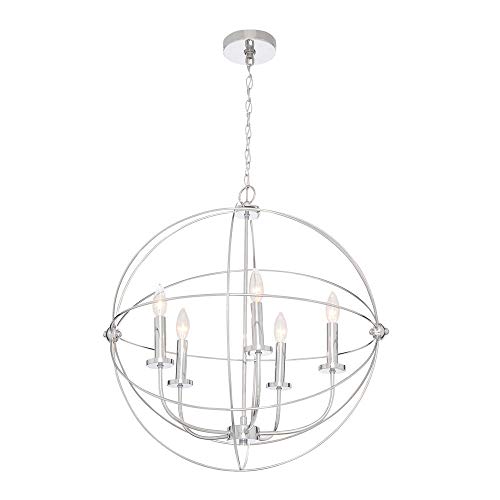 Canarm Ich282B05Ch25 Sumerside 5 Light Chandelier, 25.2" X 25.2" X 11.81", Chrome #TOP4