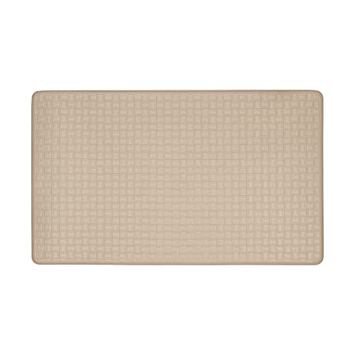 Achim Home Furnishings Woven-Embossed Faux-Leather Anti-Fatigue Mat - 18in x 30in - Tan