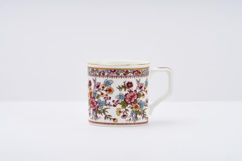 Image of GOLDEN QUEEN'S Tea Cups Set of 6 | Ideal for Everyday Tea and Coffee, Enhancing Your Daily Rituals | Handcrafted & 24K Gold on Rim - Victorian Bloom