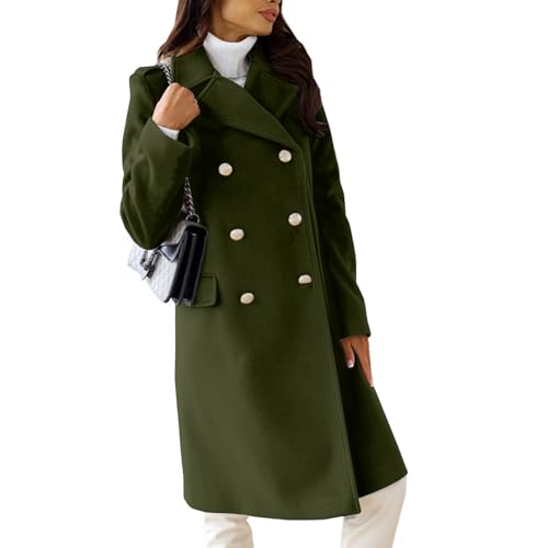 Manteau habillé en laine pour l'hiver au bureau avec col revers