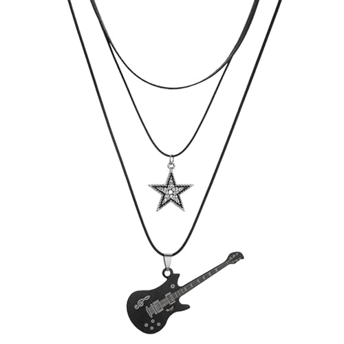 BelleVive Estrella Vintage Collar Punk Estrella Gargantilla Rock Roll Guitarra Cadena...