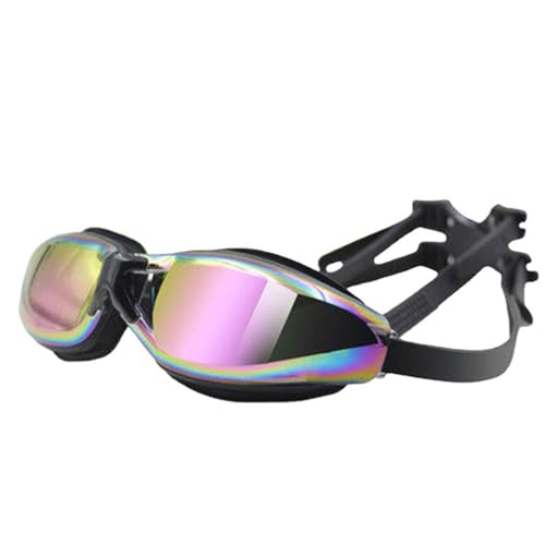 DUEYUN Gafas de natación ópticas con dioptrías Gafas natación mujer protección antivaho y protección UV para hombres y mujeres (negro, 2)