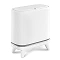 JUDRDO Bathroom Trash Can with Lid, Vacuum Adsorption Small Garbage Can 3.2 Gallon Press Top Lid Trash Bin with Legs Waterproof Waste Basket for Bathroom Bedroom Office Home
