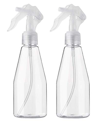 Spray Bottle, 2 Pack Clear Empty Spray Bottle 7oz Plastic Refillable Trigger Sprayer, Spray Bottles for Hair and Cleaning Solutions Hair Care, Essential Oils
