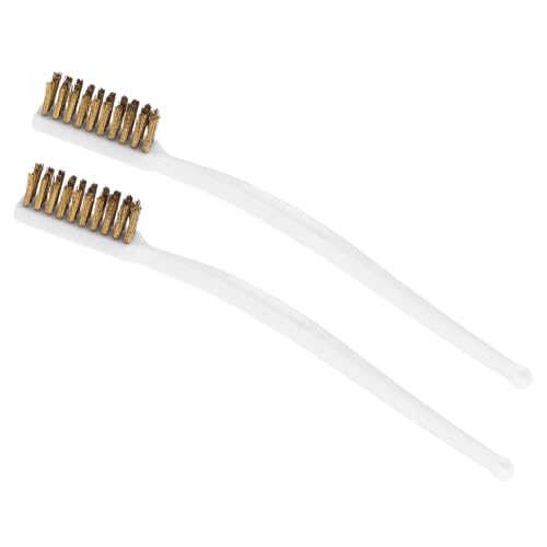 sourcing map 2PCS 3D Printer Nozzle Brush Brass Wire Toothbrush White 3D Printer Nozzle Cleaning Tool Hot End Cleaning T